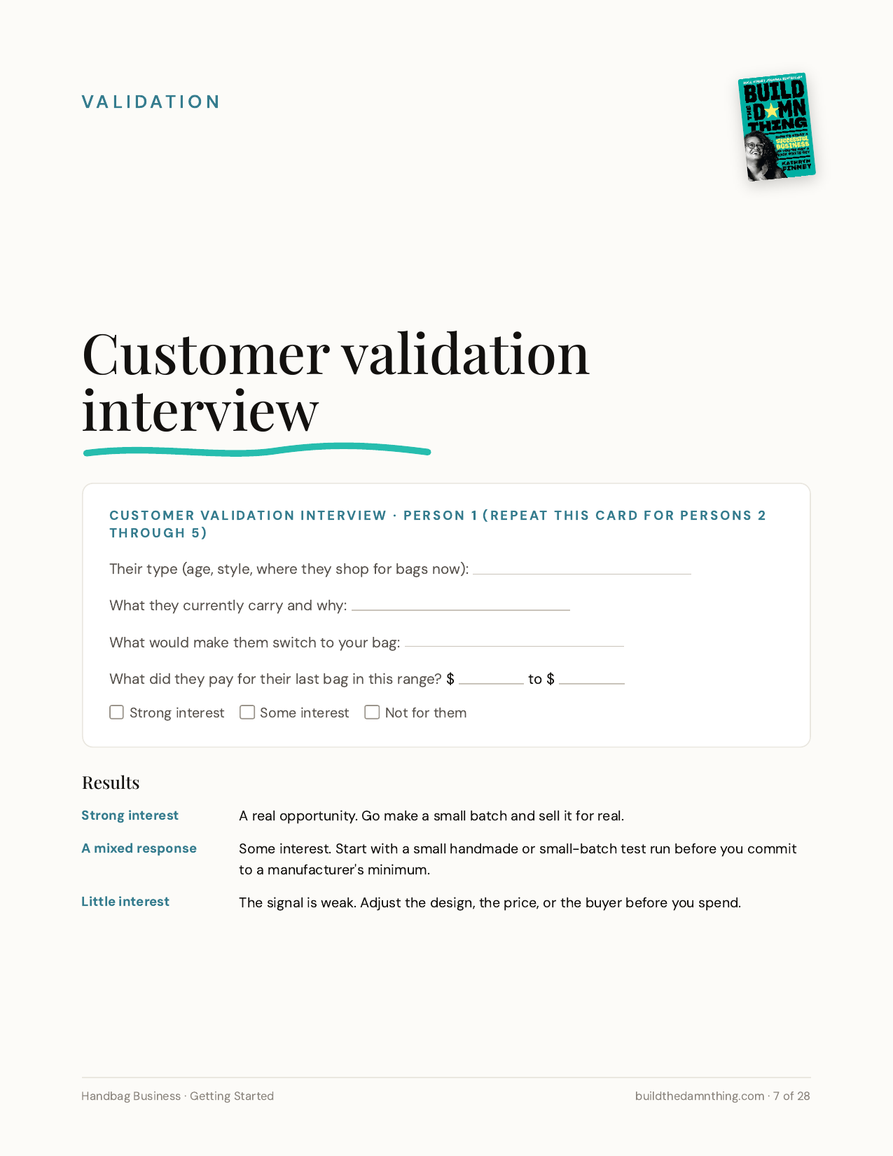 How to Start a Handbag Business in 2026: Validation worksheet
