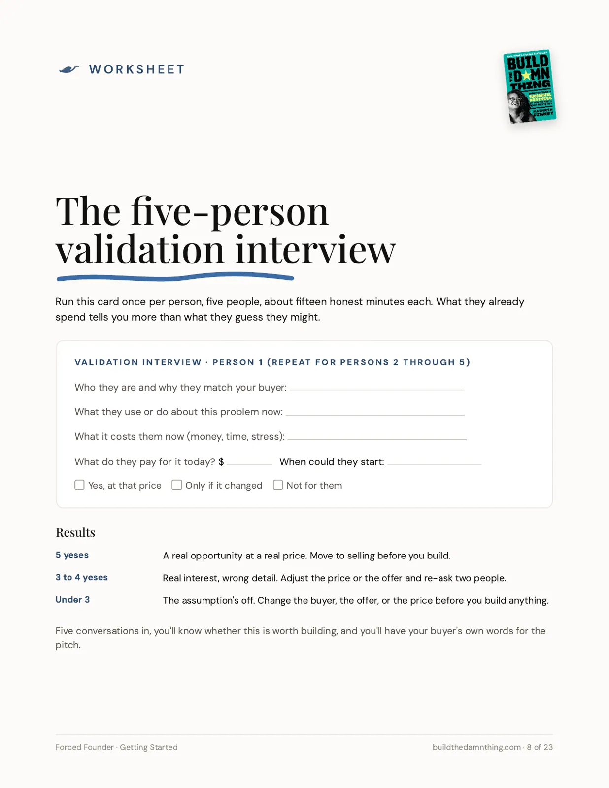 The Forced Founder: Five-person validation interview
