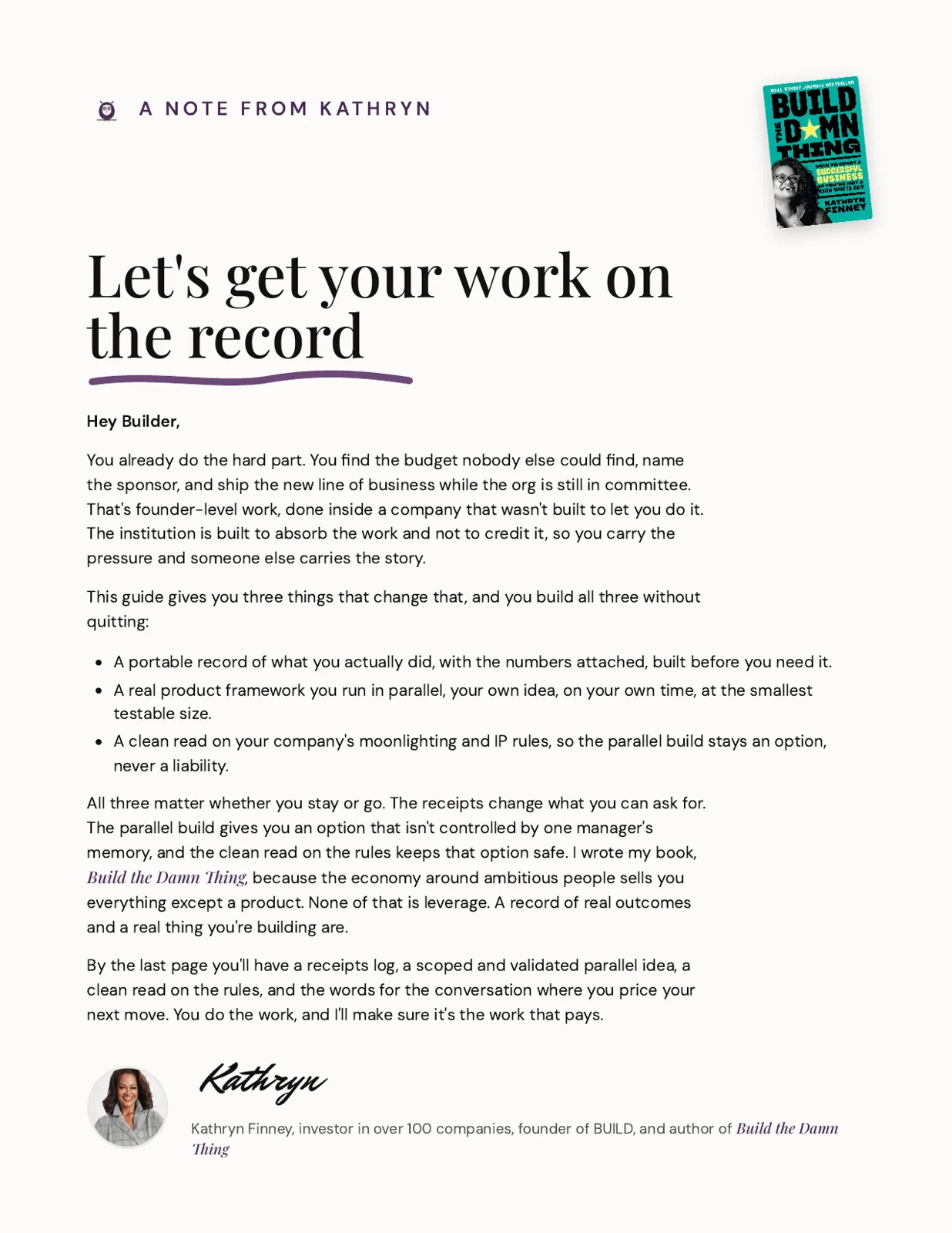 The Intrapreneur: Welcome letter