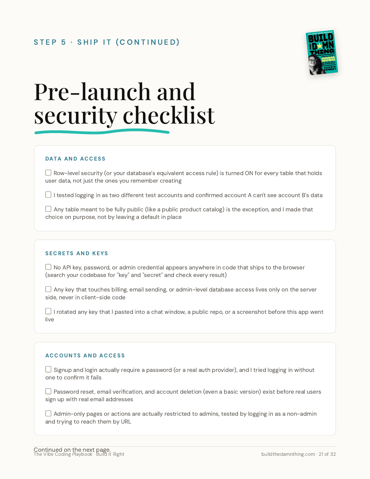 Vibe Coding Playbook: Security