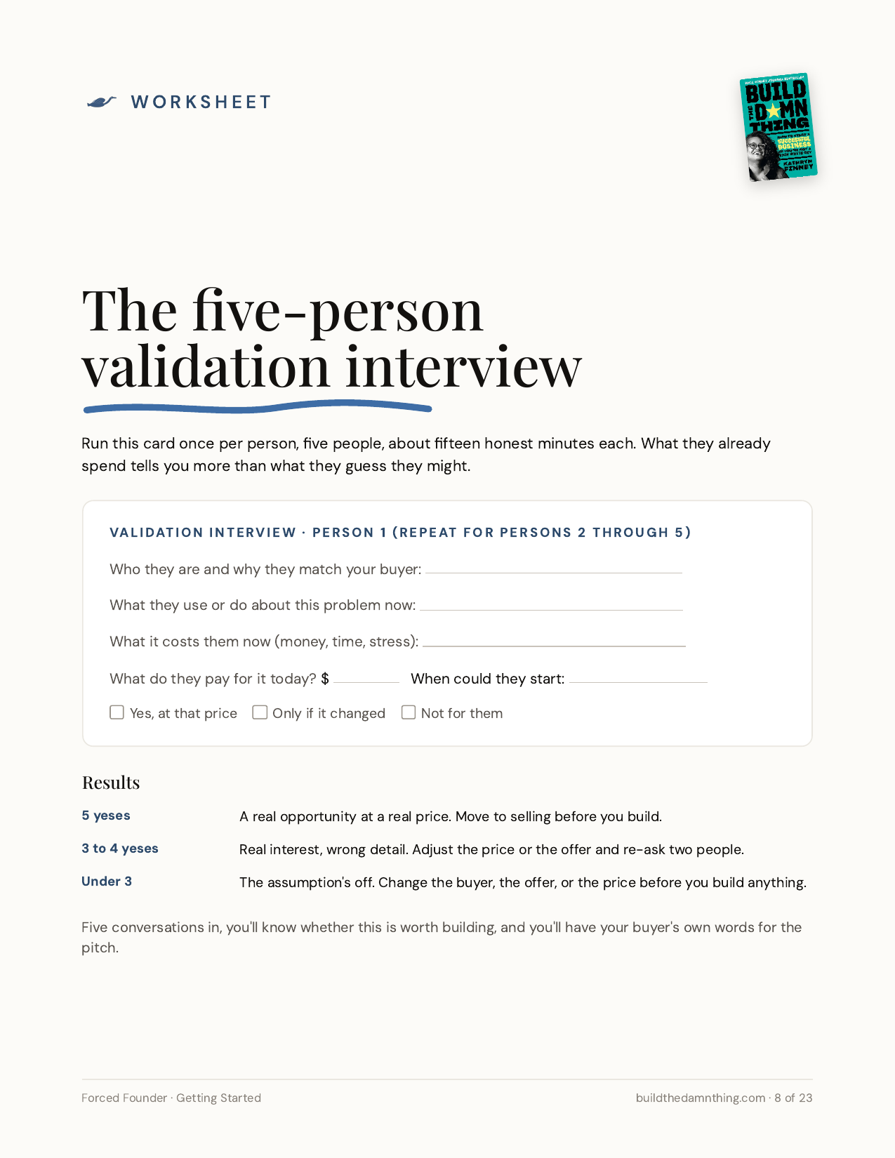 The Forced Founder: Five-person validation interview