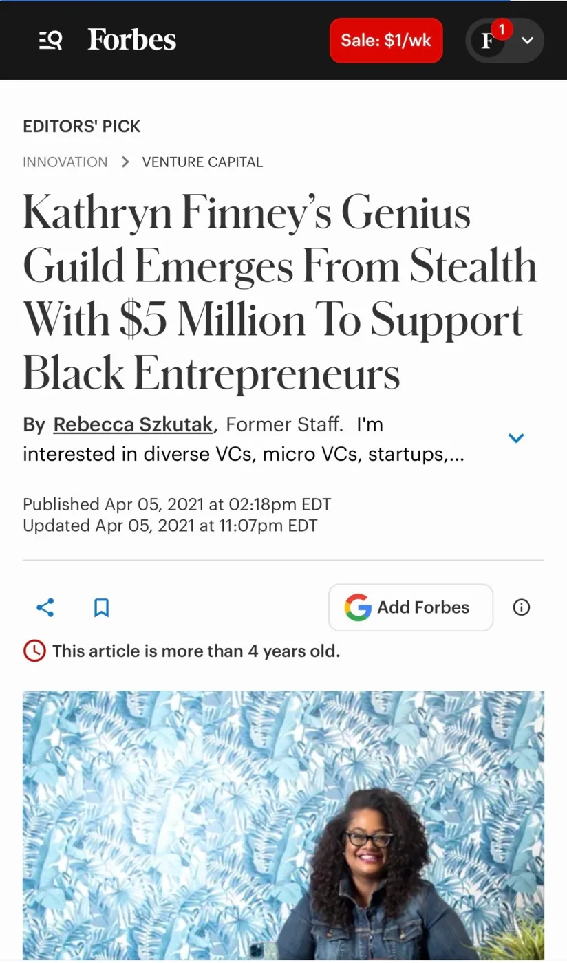 Forbes: Genius Guild Emerges From Stealth With $5 Million To Support Black Entrepreneurs