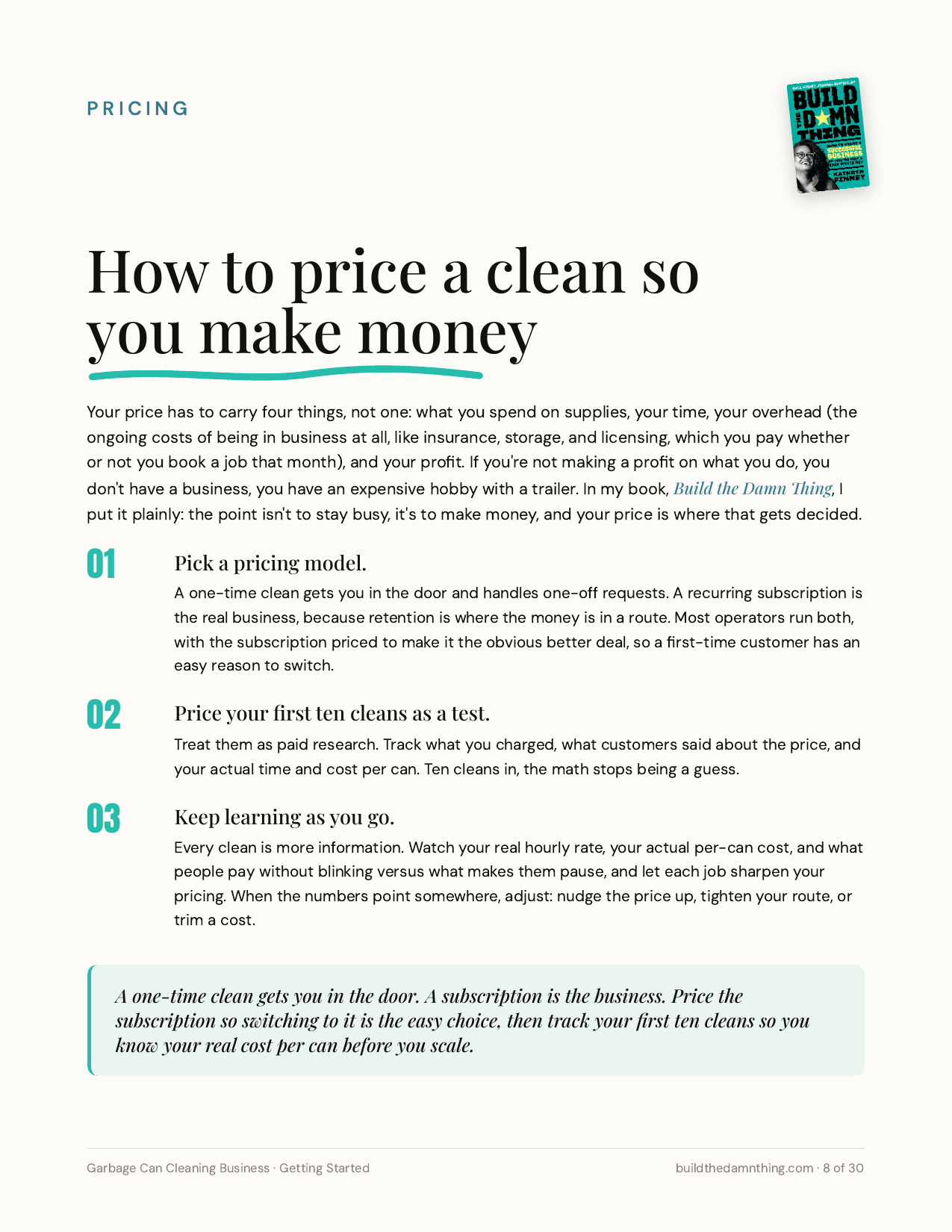 How to Start a Garbage Can Cleaning Business in 2026: Pricing model