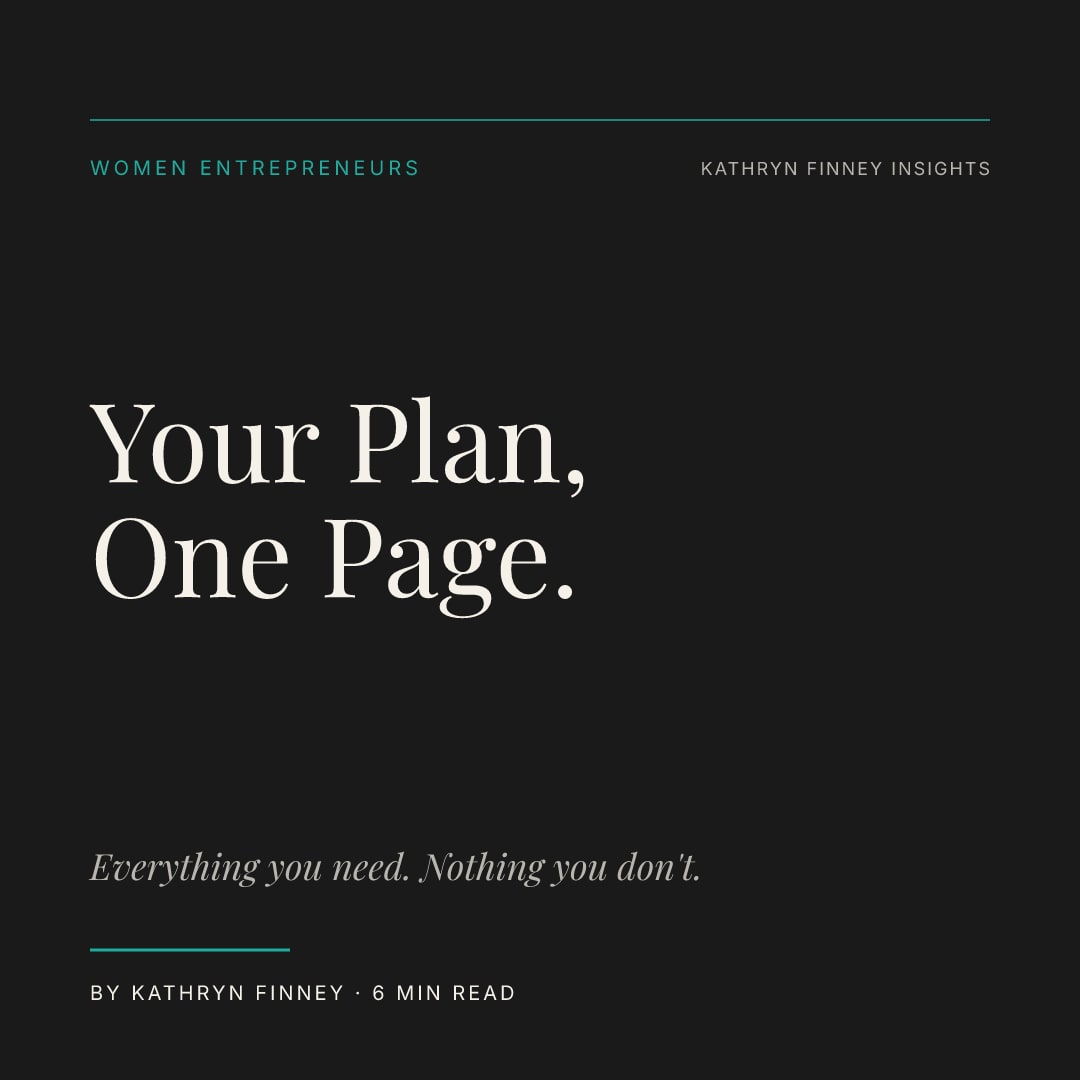 Your Entire Business Plan, On One Page